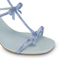 Sandales à talons Caterina 80 à strass en satin - Light Sapphire