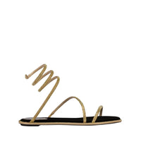 Sandales plates Cleopatra à strass en satin - Nero & Sunshine