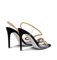 Sandales à talons Morgana 105 à strass en daim - Nero & Sunshine