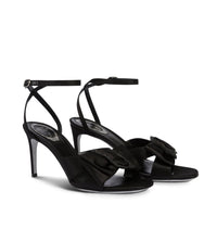 Sandales à talons Sara 80 à strass en satin - Nero & Jet