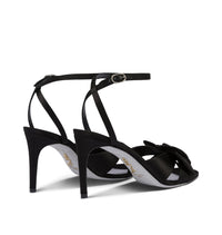 Sandales à talons Sara 80 à strass en satin - Nero & Jet