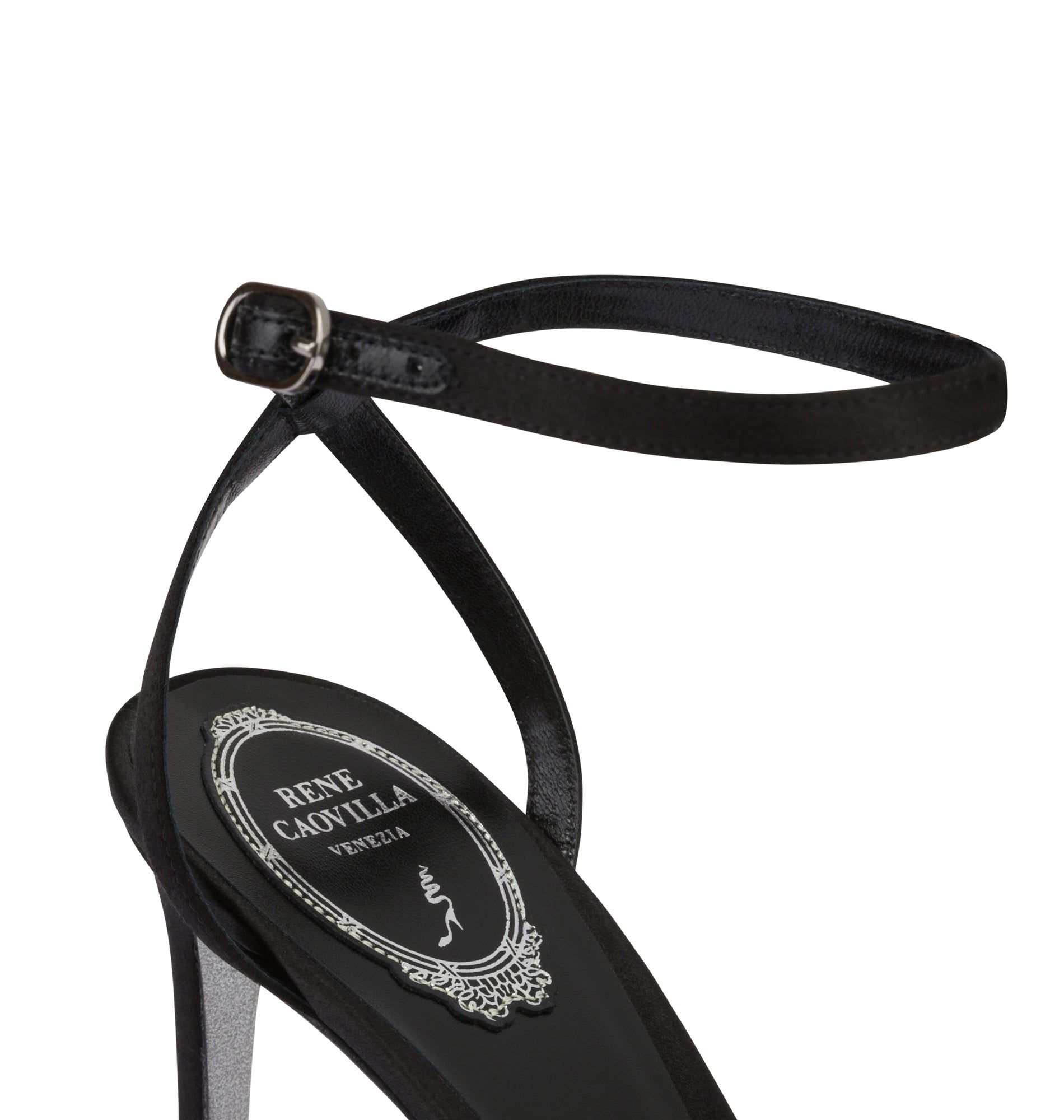 Sandales à talons Sara 80 à strass en satin - Nero & Jet