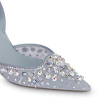 Cinderella 105 satin rhinestone slingbacks - Grigio & Crystal