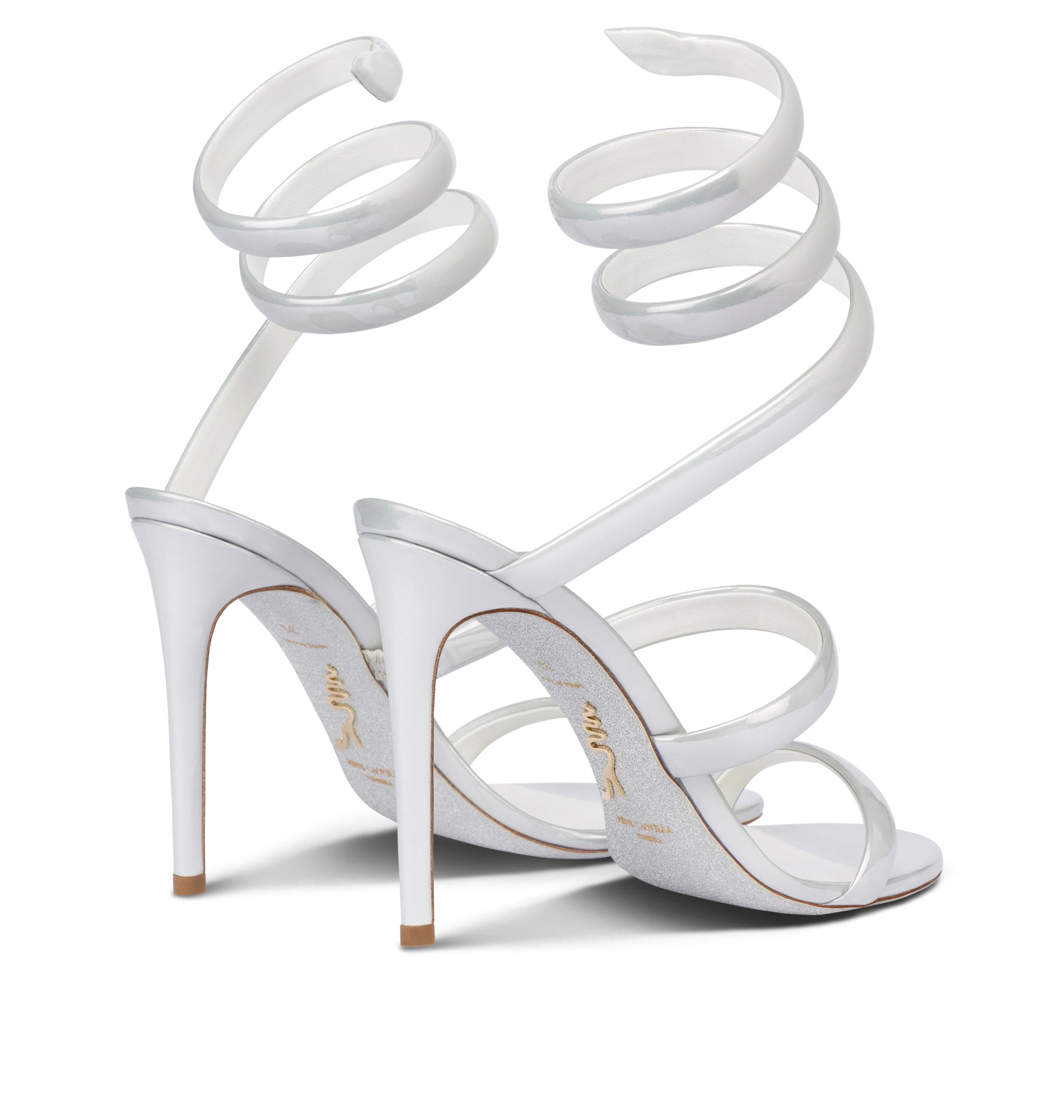 Sandales à talons Cleopatra 105 en cuir - Bianco
