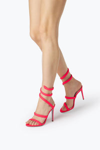 Sandales à talons Cleopatra 105 en cuir - Fuxia