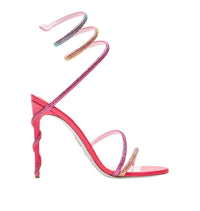 Margot 105 satin rhinestone heels - Corallo & Zircon