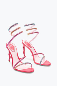 Margot 105 satin rhinestone heels - Corallo & Zircon