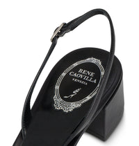 Slingbacks Cinderella 40 à strass en cuir et tissu - Nero & Silver Night
