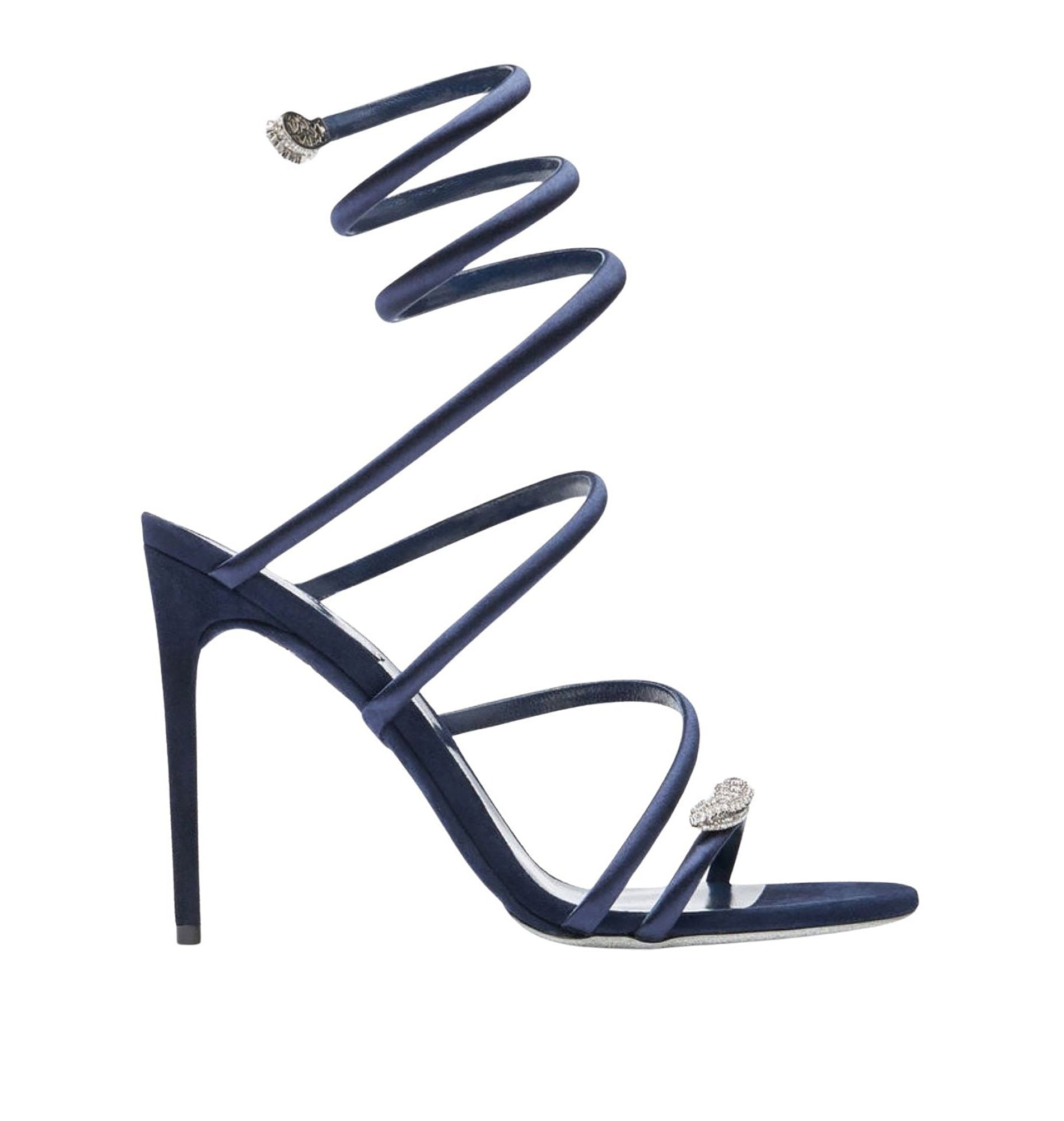 Sandales à talons Claire 105 à strass en satin - Blue