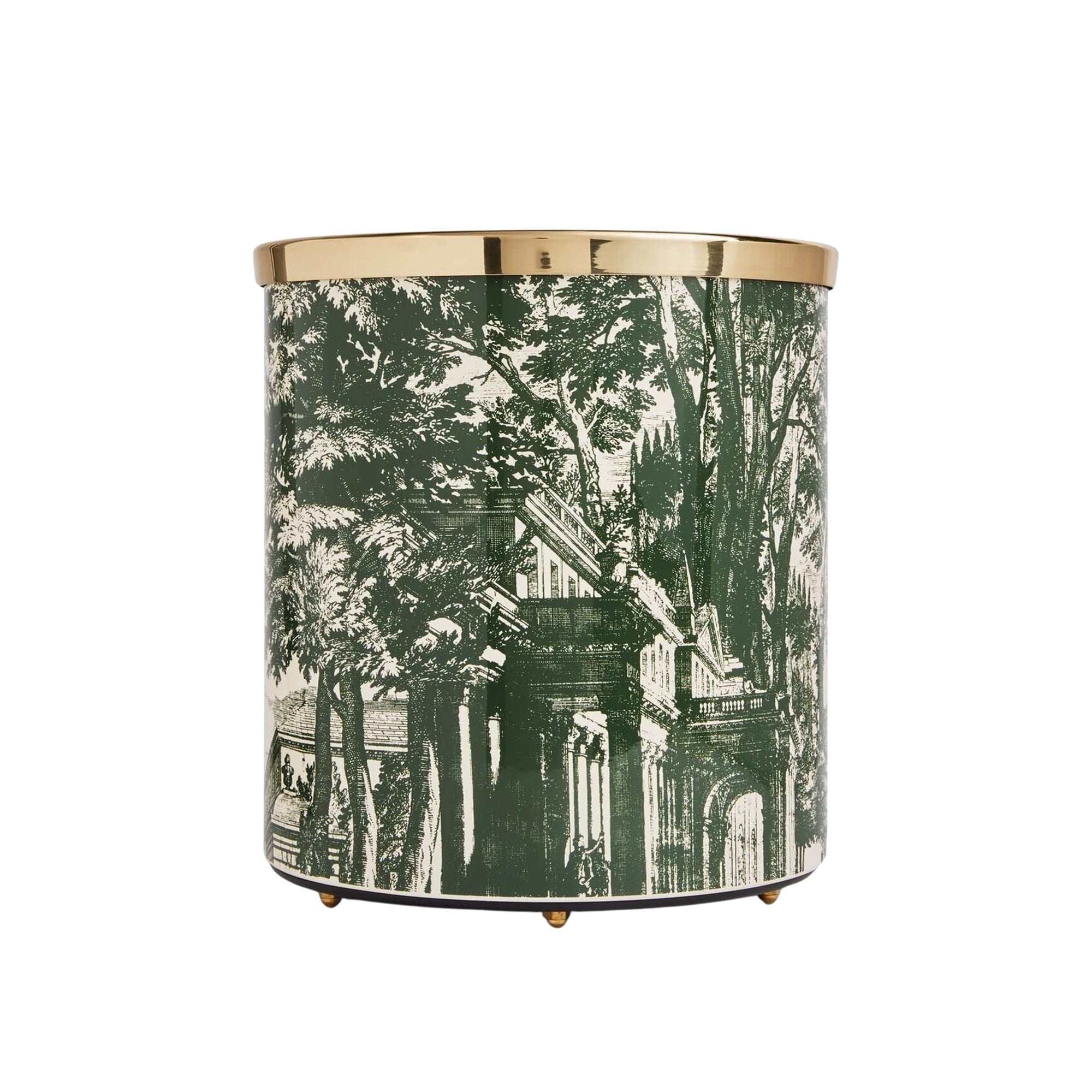 Giardino Settecentesco wastepaper basket - Green & Ivory