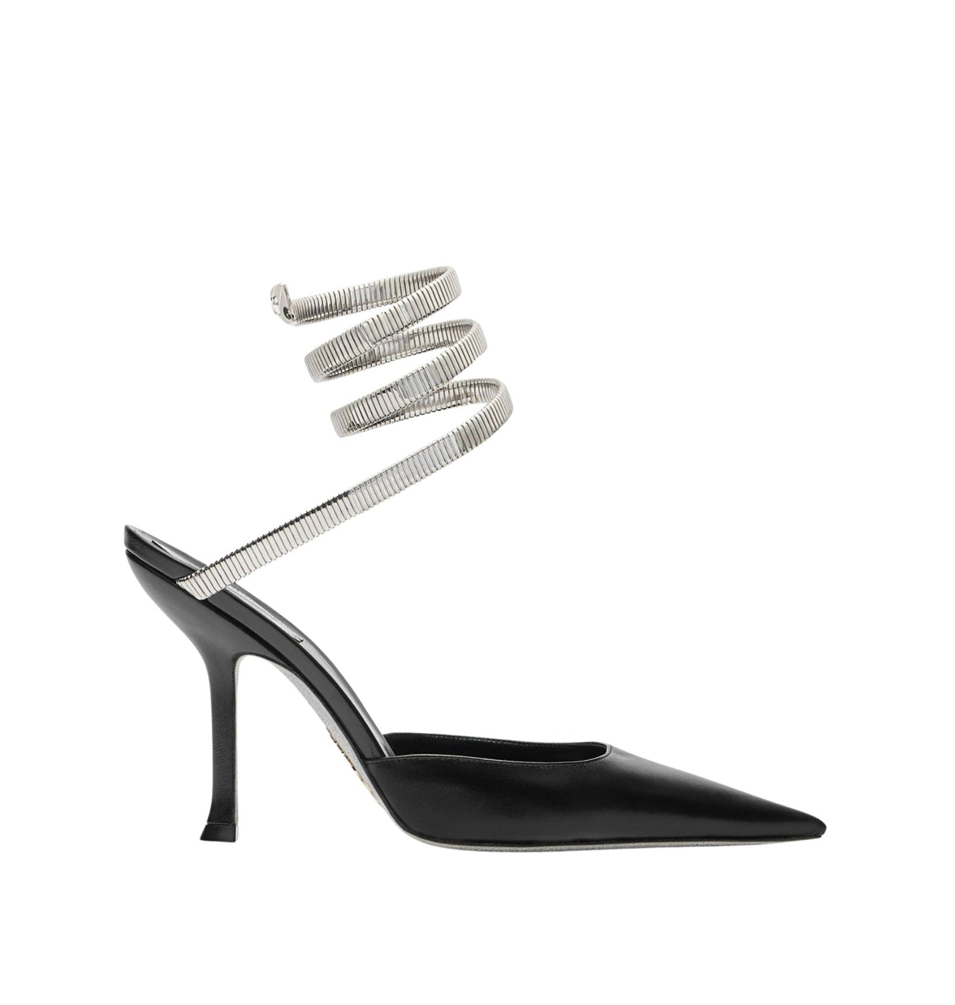 Slingbacks Cleopatra 105 en cuir - Nero & Silver