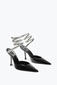 Slingbacks Cleopatra 105 en cuir - Nero & Silver