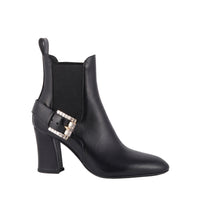 Bottines Martha 80 en cuir - Nero & Crystal