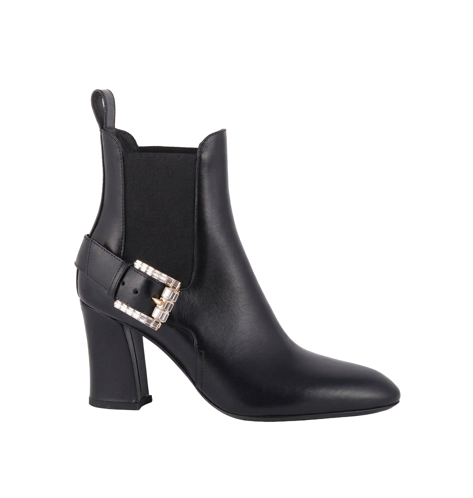 Bottines Martha 80 en cuir - Nero & Crystal