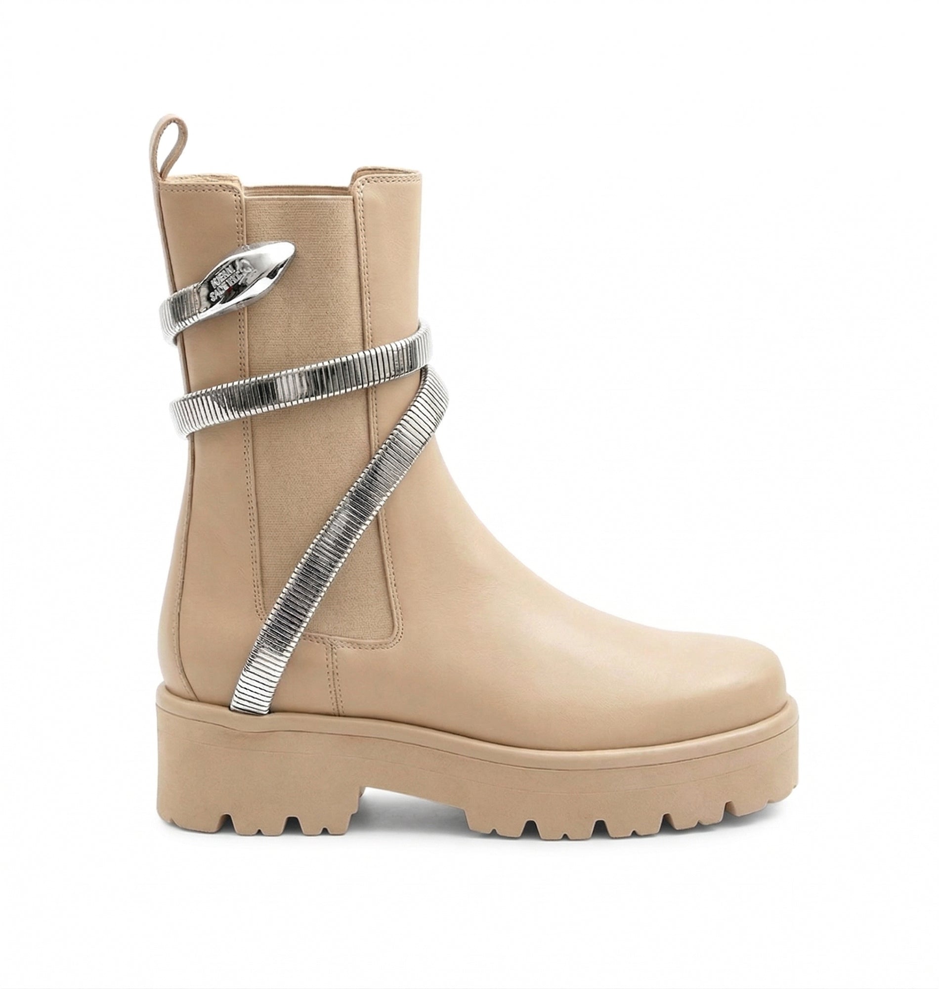 Bottes Biker 45 en cuir - Avorio & Nikel