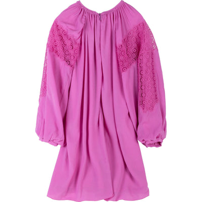 CHLOÉ Robe couture détails fleuris - Rose Tyrien