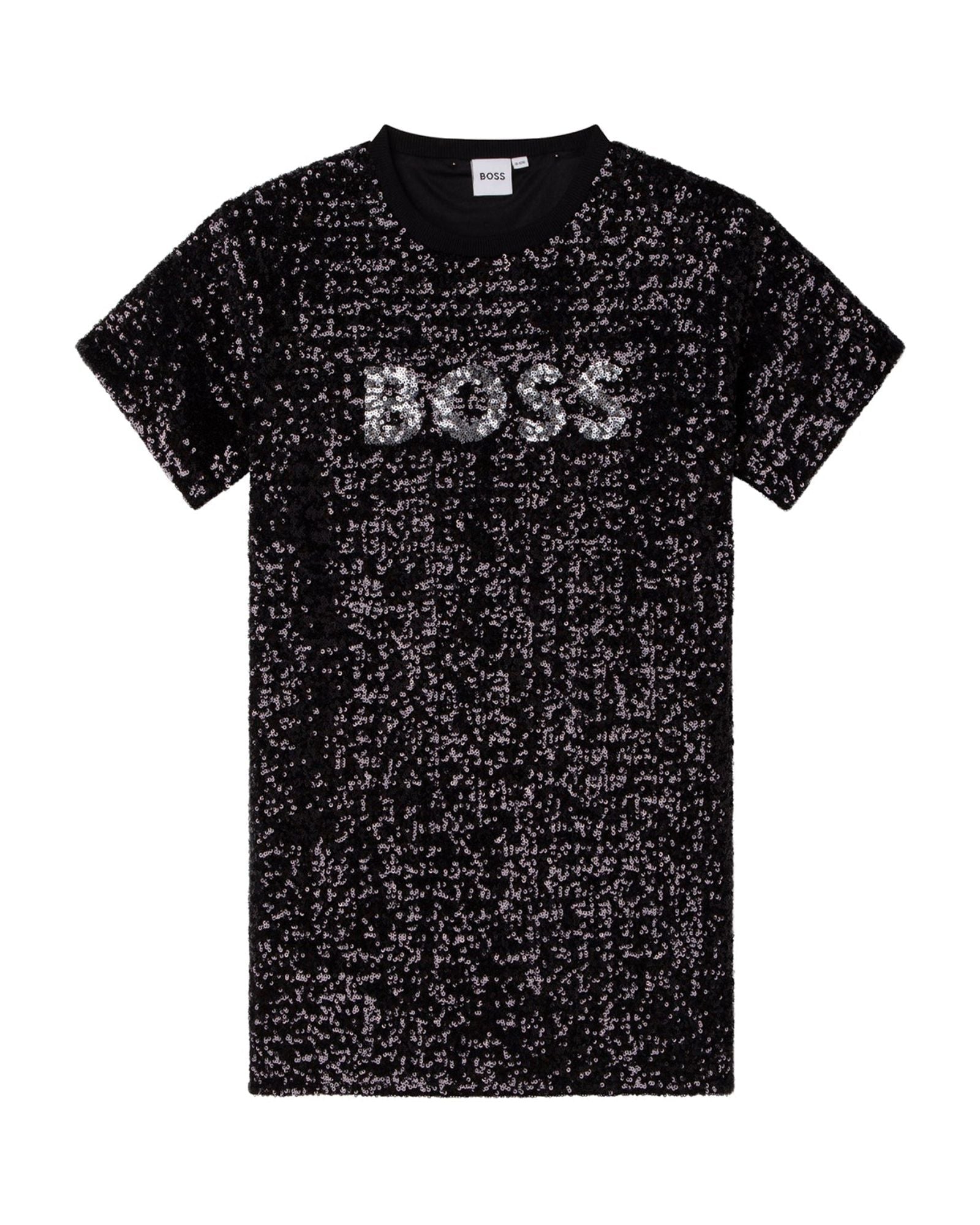 Robe manches courtes en sequins - Black