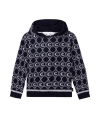 Pull à capuche en coton - Bleu amiral