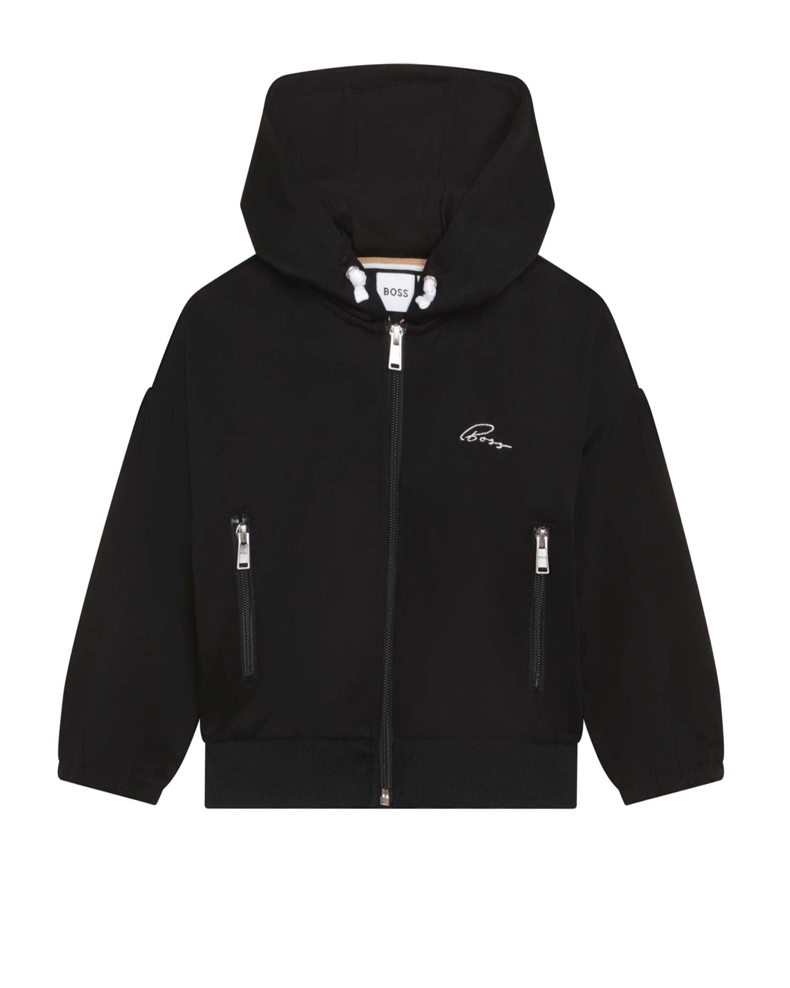 Cardigan à capuche en double jersey - Black