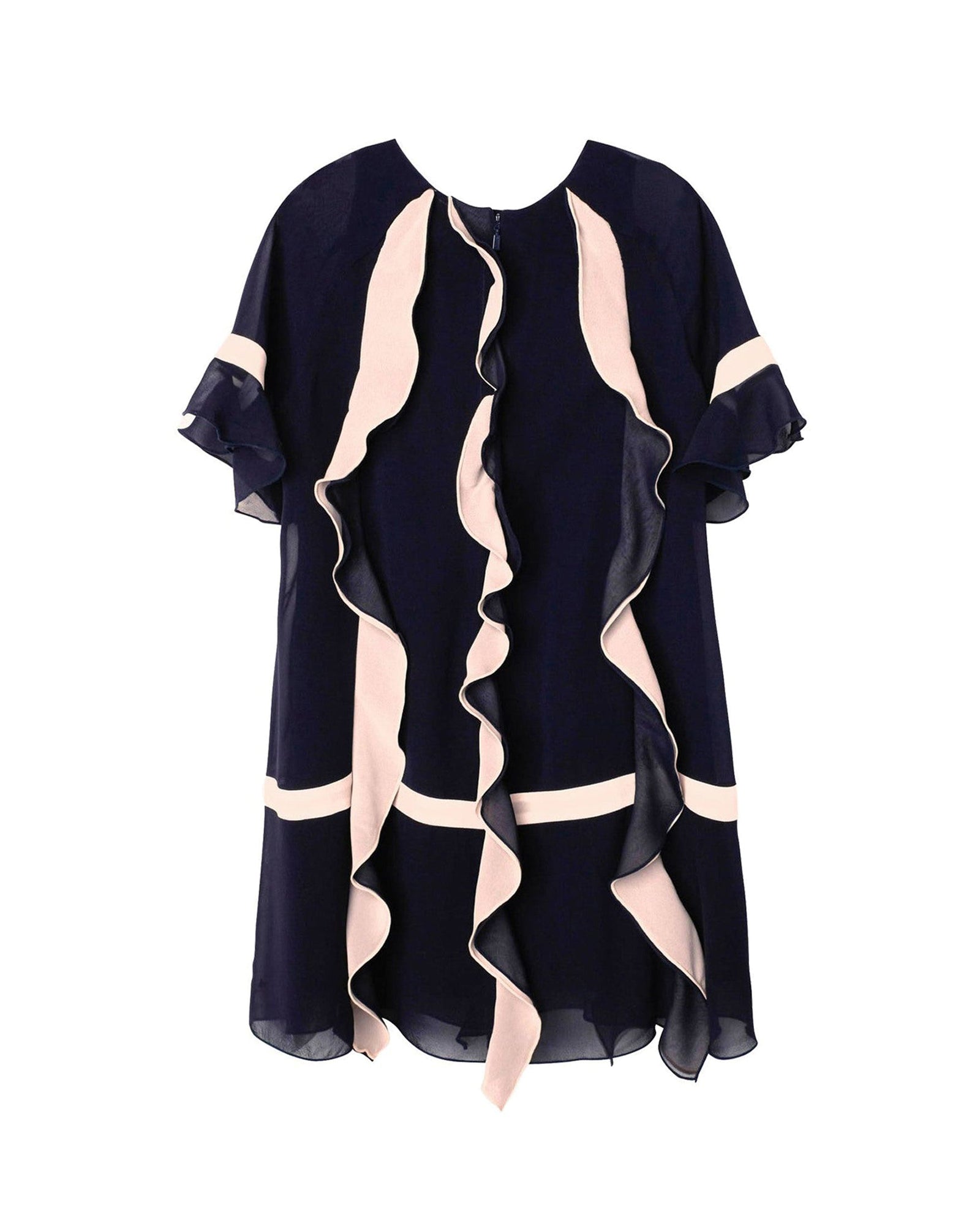 Robe couture en soie - Bleu amiral