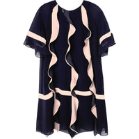 Robe couture en soie - Bleu amiral