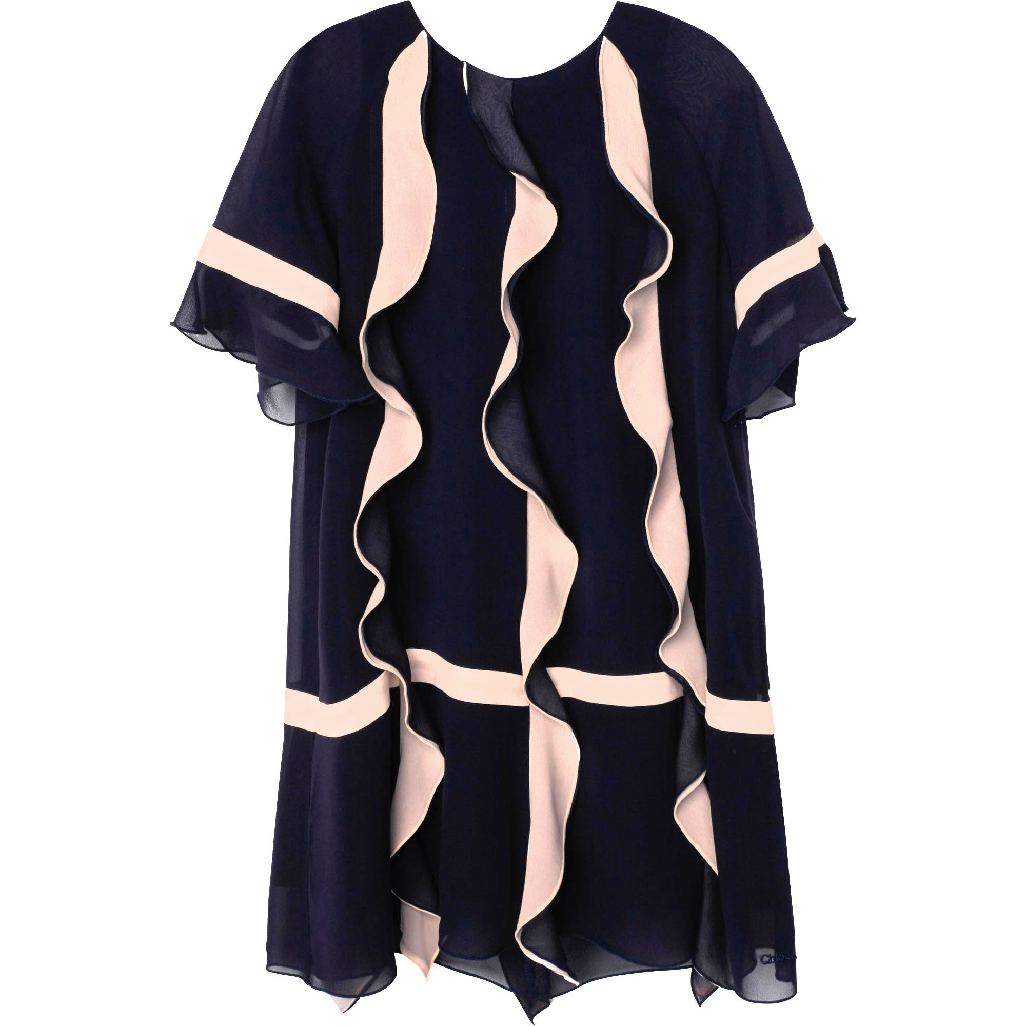 Robe couture en soie - Bleu amiral