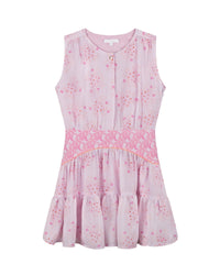 Mixed silk dress - Red rose