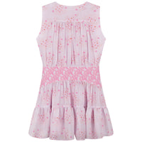 Mixed silk dress - Red rose