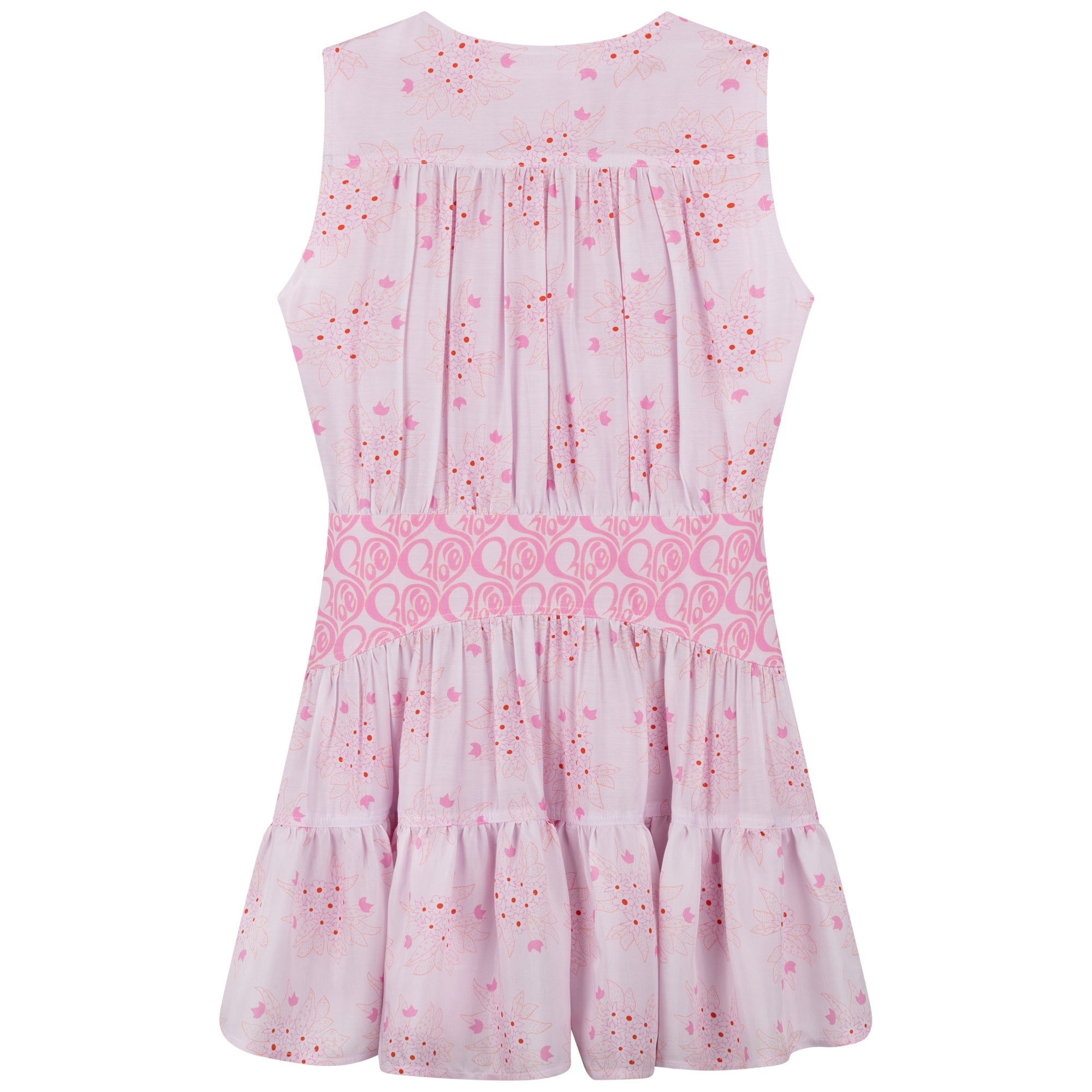 Mixed silk dress - Red rose