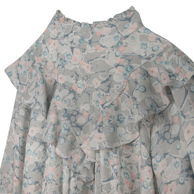 CHLOÉ Robe & laine avec imprimé marbre - Jade