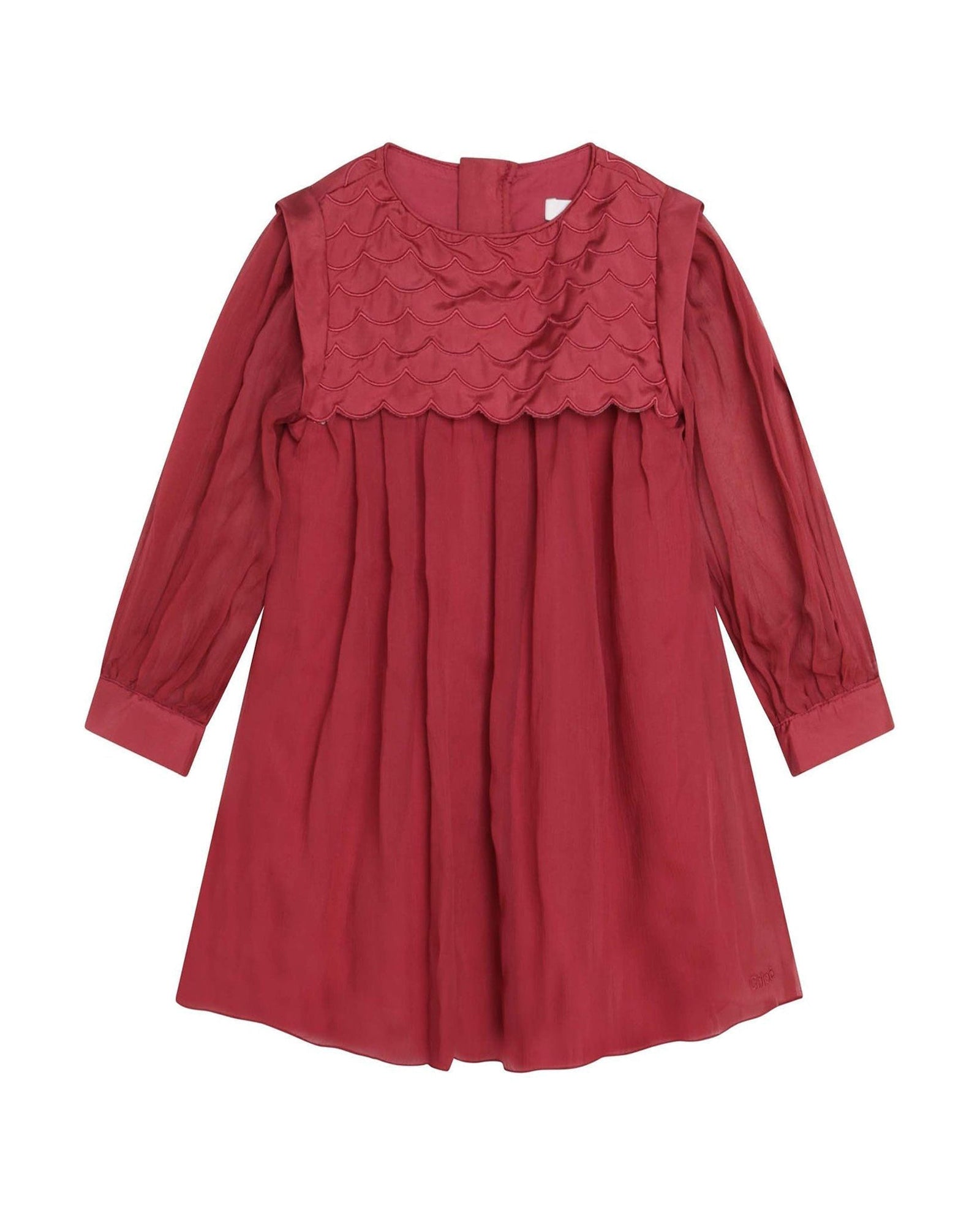 Ceremonial dress in silk crepe - Begonia