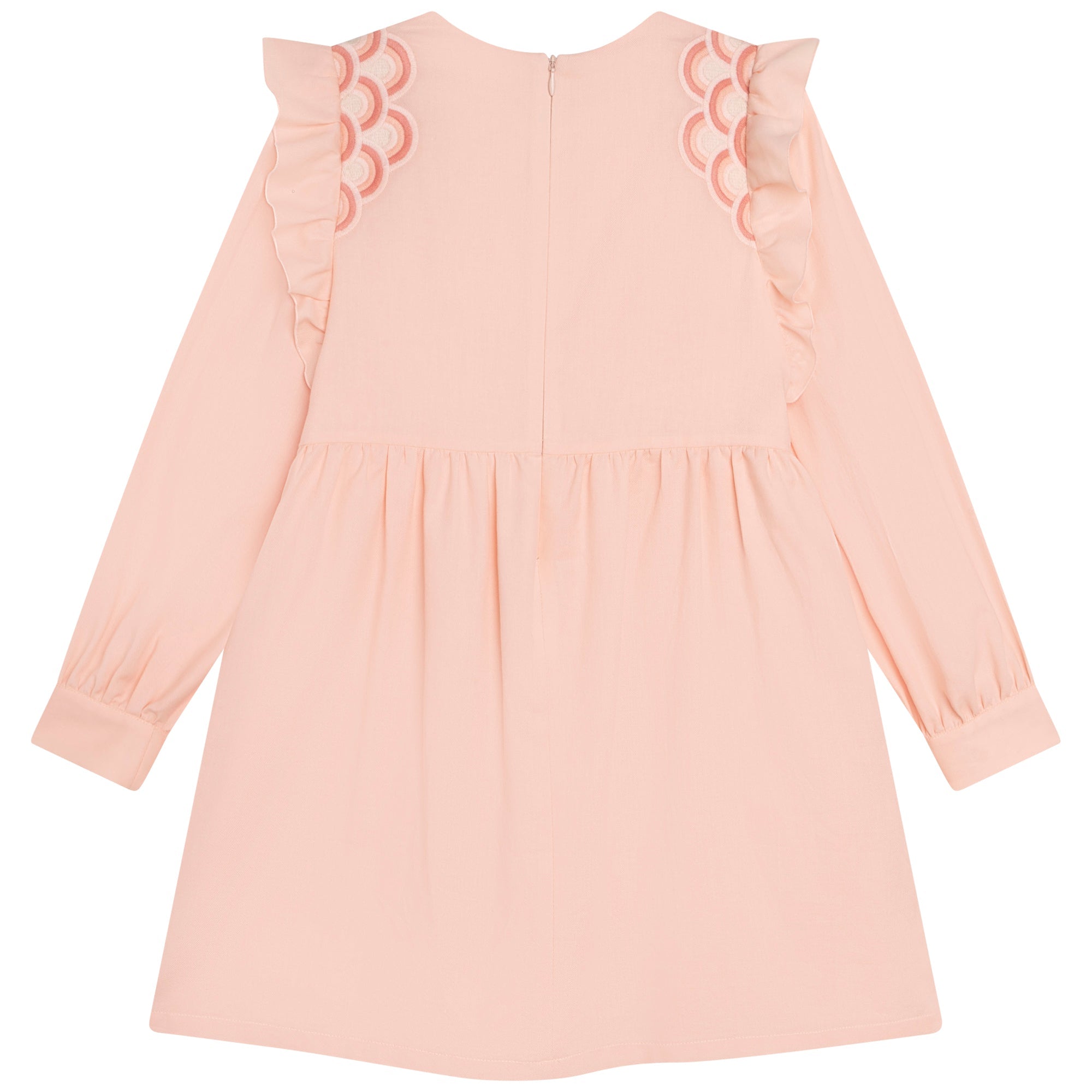 Robe manches longues en sergé - Bois de rose
