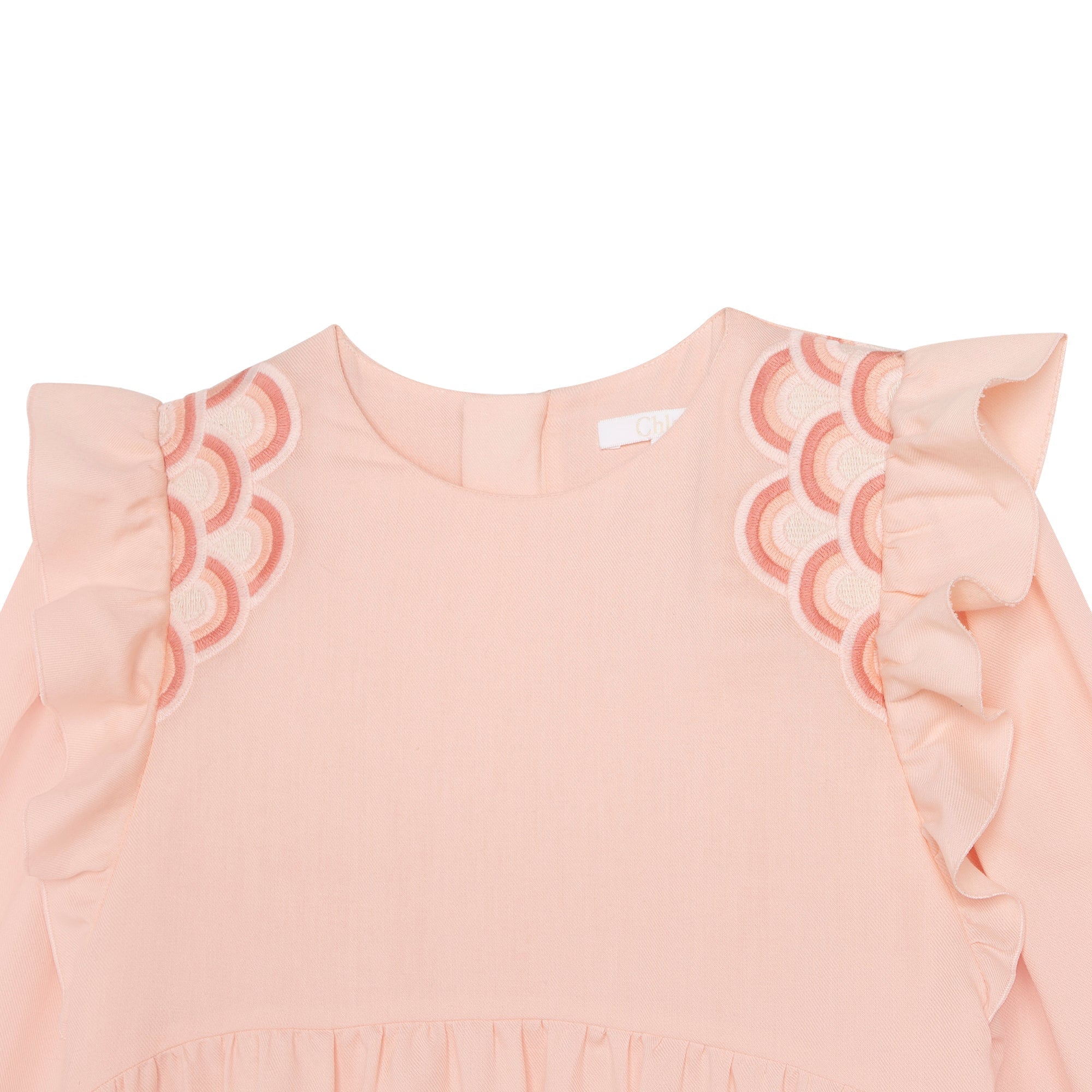 Robe manches longues en sergé - Bois de rose