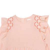 Robe manches longues en sergé - Bois de Rose