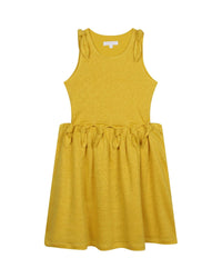 Robe longue à bretelles en lin - Yellowed