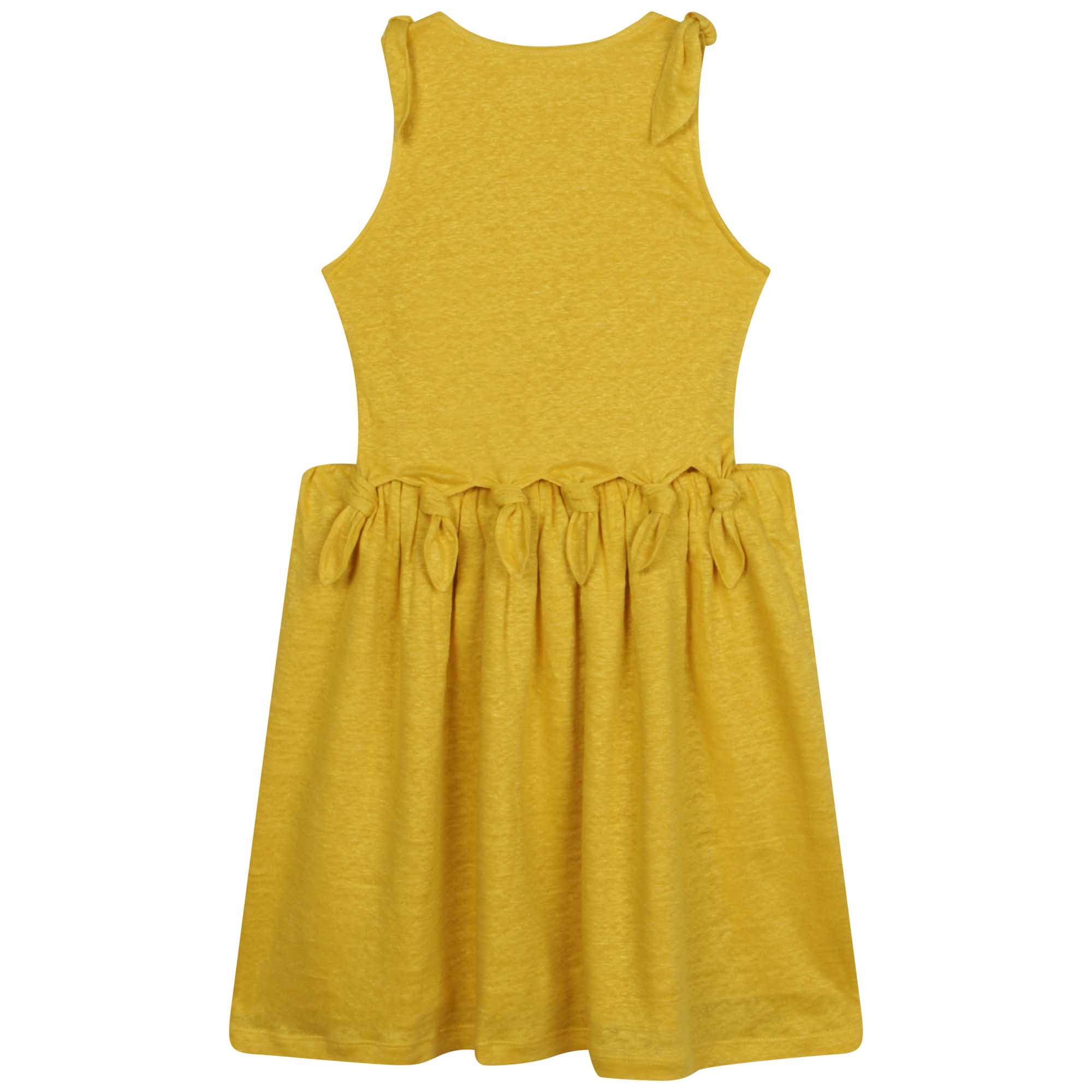 Robe longue à bretelles en lin - Yellowed