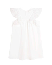 Flounced cotton dress - Off White