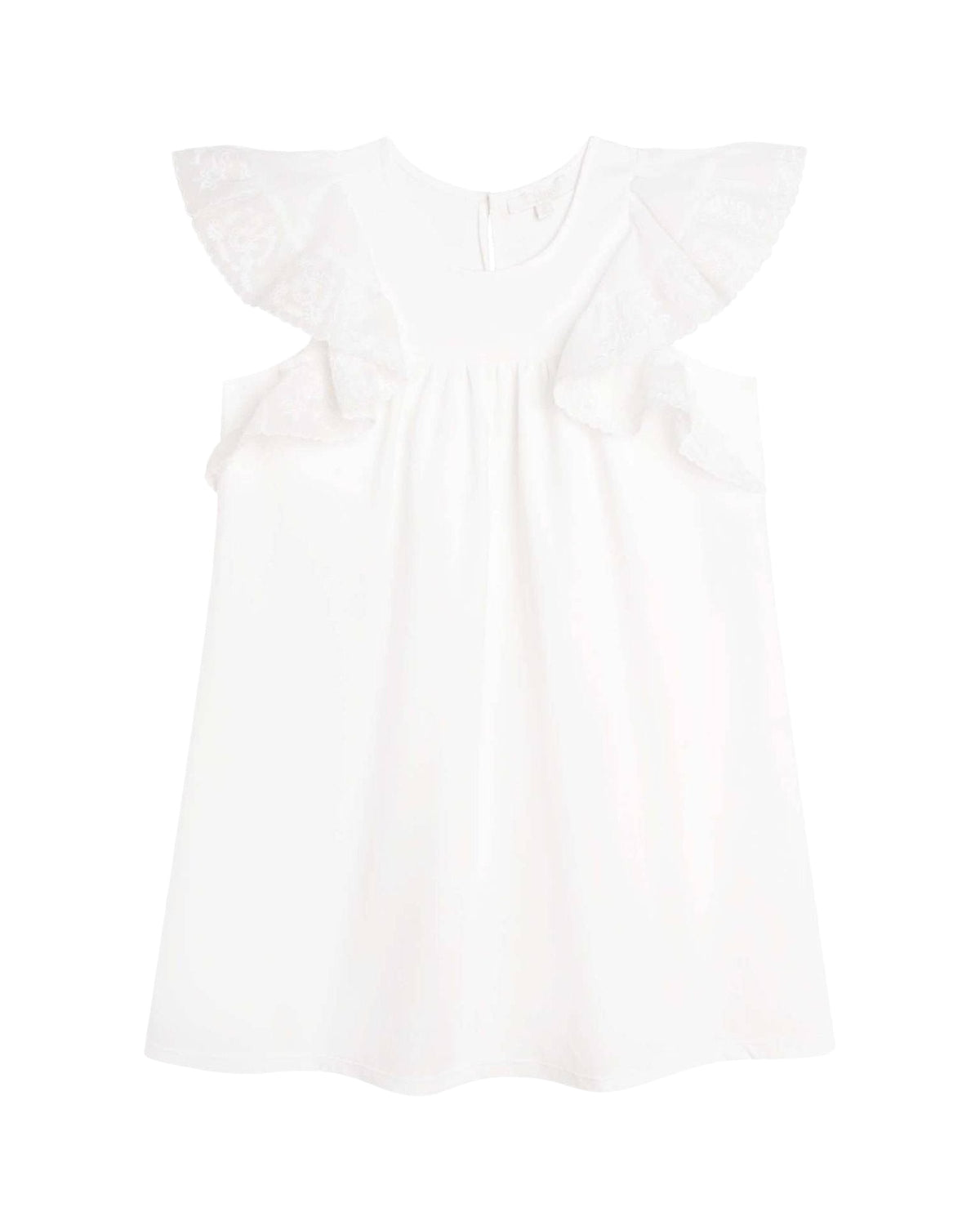Robe fluide à volants - Offwhite