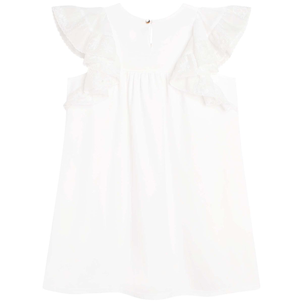 Robe fluide à volants - Offwhite