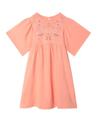 Robe détails fleurs - Light peach