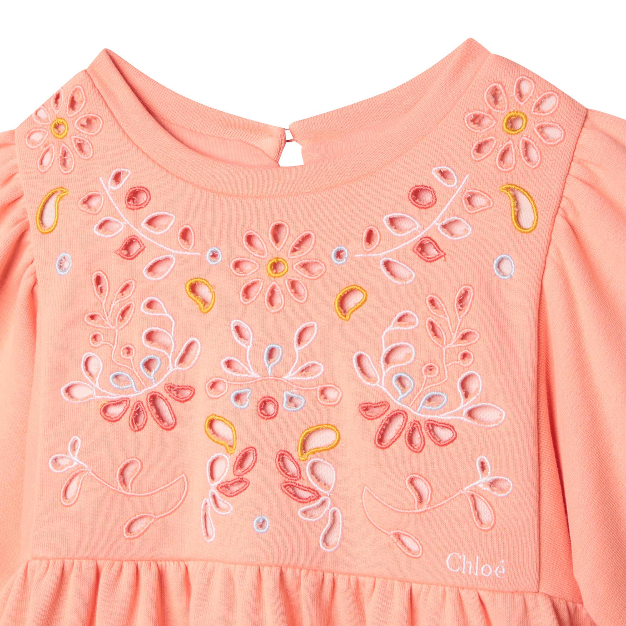 Robe détails fleurs - Light peach