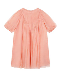 Robe de cérémonie en soie froissée - Peach