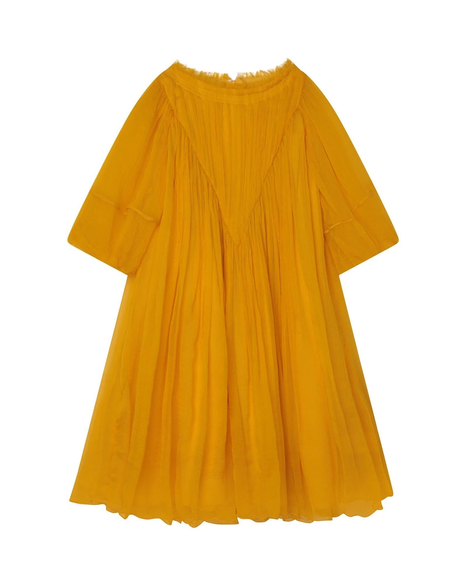 Ceremonial dress in crinkled silk - Yellowed