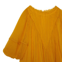 Ceremonial dress in crinkled silk - Yellowed