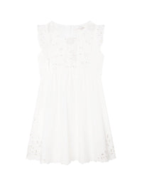 Robe à broderies anglaises en popeline - Offwhite