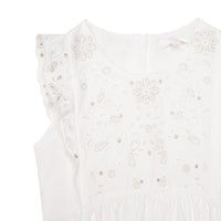Robe à broderies anglaises en popeline - Offwhite