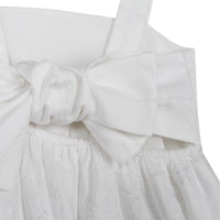 Robe à bretelles en broderie mouchoir - Offwhite