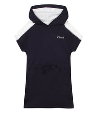 Robe à capuche et manches courtes - Bleu Amiral