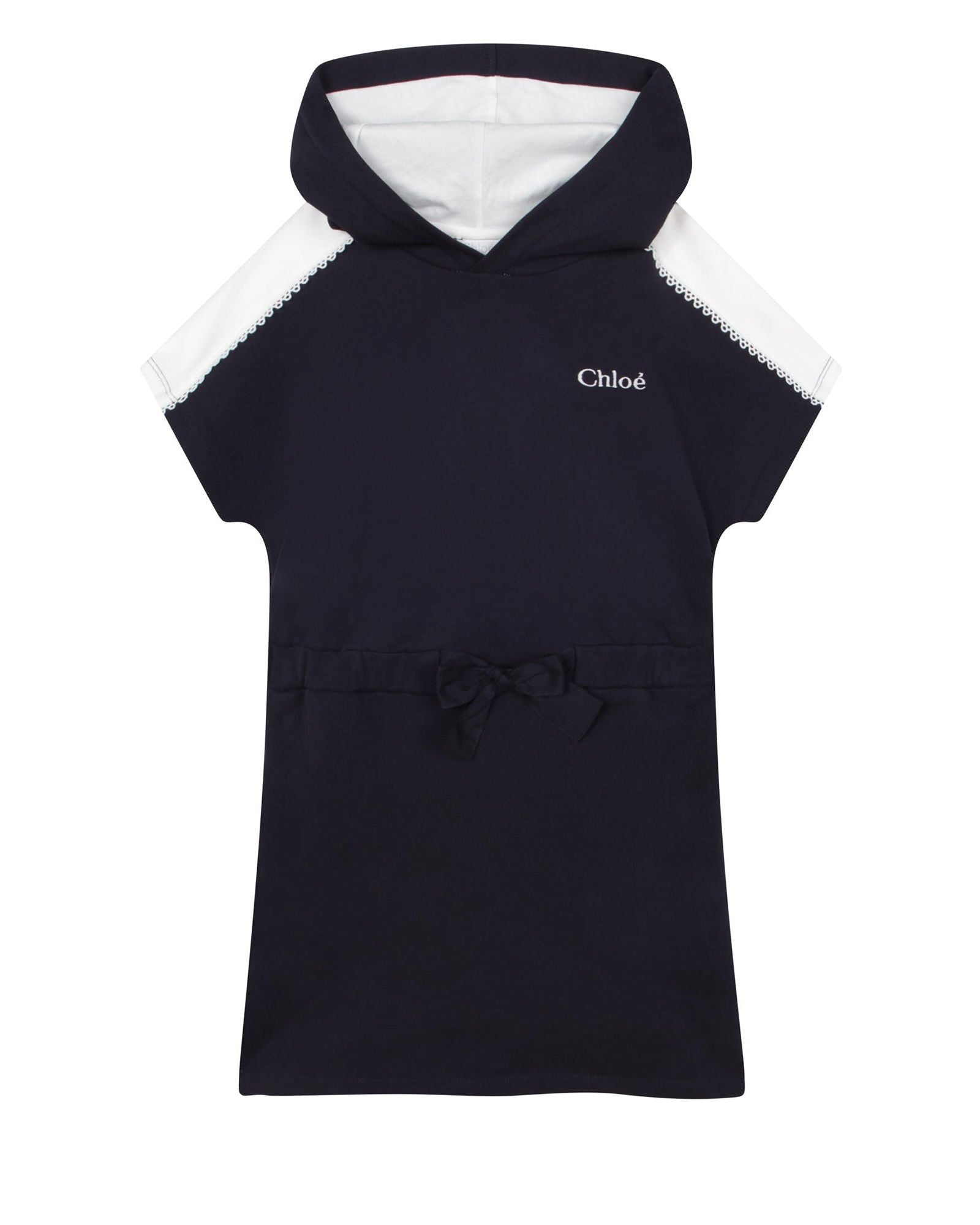 Robe à capuche et manches courtes - Bleu Amiral