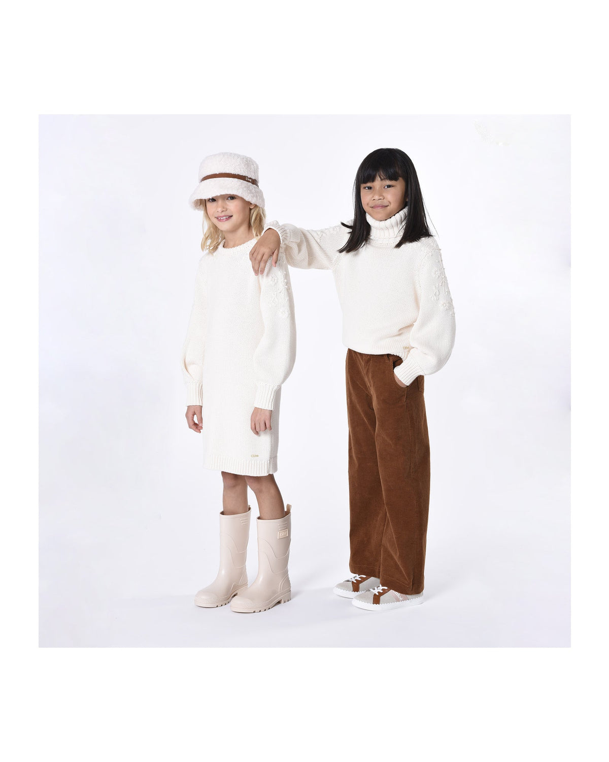 Robe en tricot en coton - Craie